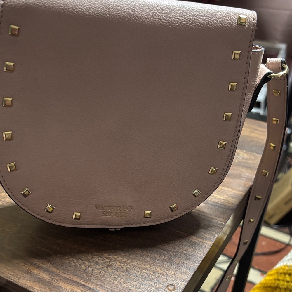 Victoria's Secret Blush Crossbody Bag with Gold Accents